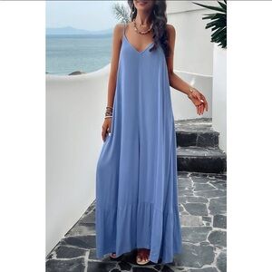 1008. Chic Light Blue Maxi Dress